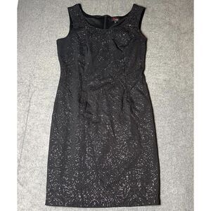 JM Studio Dress Womens Size 10P Black Silver Formal Party
